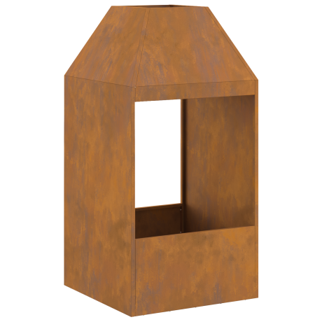 vidaXL Vuurkorf 50x50x100 cm cortenstaal afbeelding2 - 1