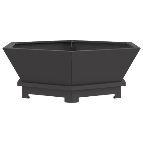 vidaXL Vuurkorf Hexagonaal Zwart 75x75x28 cm Staal afbeelding2 - 1