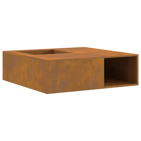 vidaXL Vuurkorf met Houtopslag 100x100x30 cm Weerbestendig Staal afbeelding2 - 1