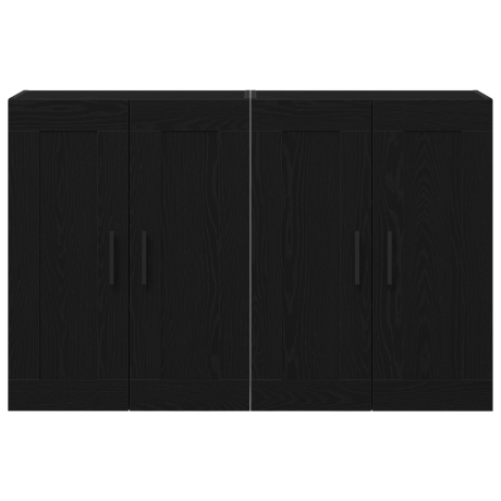 vidaXL Wand Gemonteerde Kasten 2 stuks Zwart Eiken Engineered Wood afbeelding2 - 1