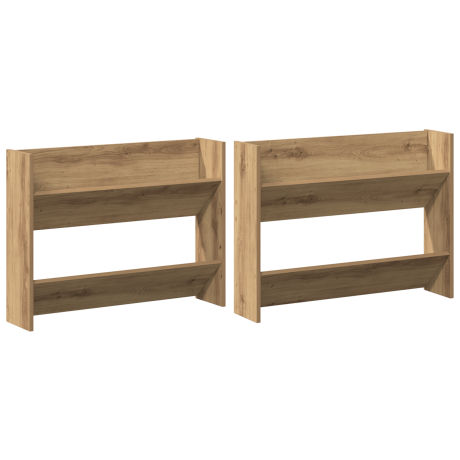 vidaXL Schoenenkast 2 pcs Artisan Eiken 81 x 18 x 60 cm Bewerkt hout afbeelding2 - 1