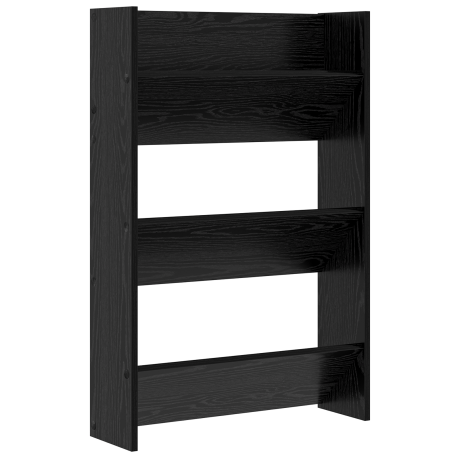 vidaXL Schoenenkast met plank Zwart Eiken 60 x 18 x 90 cm Bewerkt hout afbeelding2 - 1