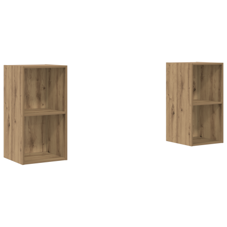 vidaXL Wand TV Kast 2 pcs Ambachtelijk eiken 37 x 37 x 72 cm afbeelding2 - 1