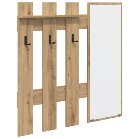 vidaXL Wandgemonteerde kapstok Ambachtelijk eiken 100 x 10 x 100 cm afbeelding2 - 1