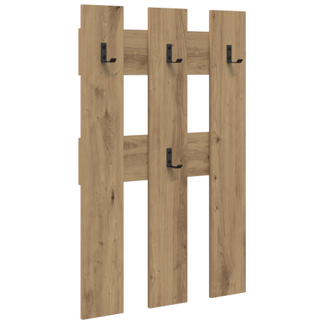 vidaXL Wandgemonteerde kapstok artisanaal eikenkleurig 65 x 3 x 100 cm afbeelding2 - 1