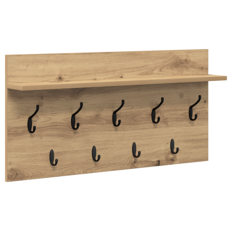 vidaXL Wandgemonteerde kapstok artisanaal eikenkleurig 80 x 40 x 12 cm afbeelding2 - 1