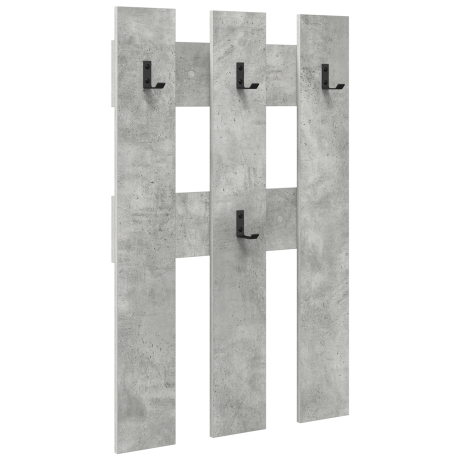 vidaXL Wandgemonteerde kapstok Betongrijs 65 x 3 x 100 cm Bewerkt hout afbeelding2 - 1