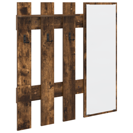 vidaXL Wandgemonteerde kapstok Gerookt eiken 100 x 10 x 100 cm afbeelding2 - 1