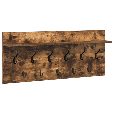 vidaXL Wandgemonteerde kapstok Gerookt eiken 100 x 40 x 12 cm afbeelding2 - 1
