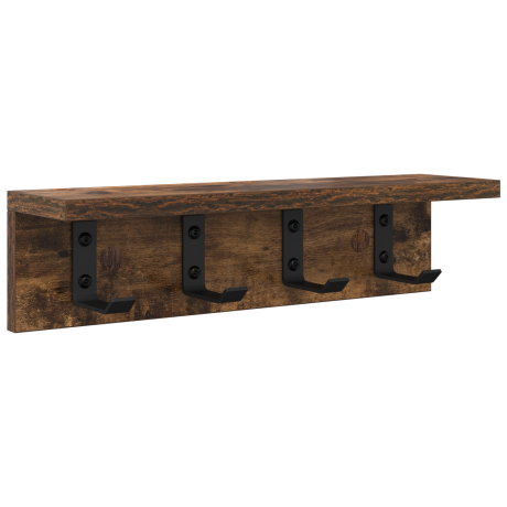 vidaXL Wandgemonteerde kapstok Gerookt eiken 40 x 10.5 x 10.5 cm afbeelding2 - 1
