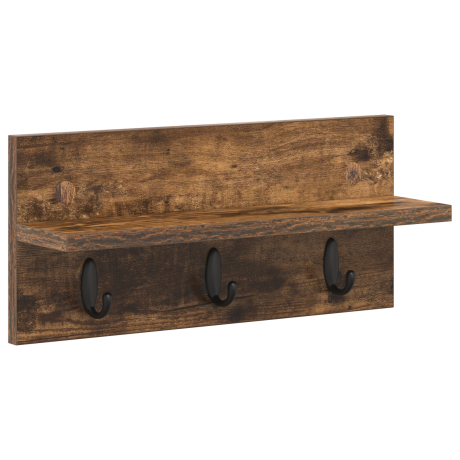 vidaXL Wandgemonteerde kapstok Gerookt eiken 40 x 10.5 x 18 cm afbeelding2 - 1