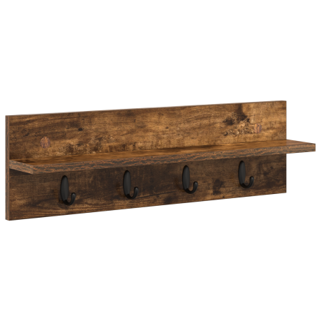 vidaXL Wandgemonteerde kapstok Gerookt eiken 60 x 10.5 x 18 cm afbeelding2 - 1