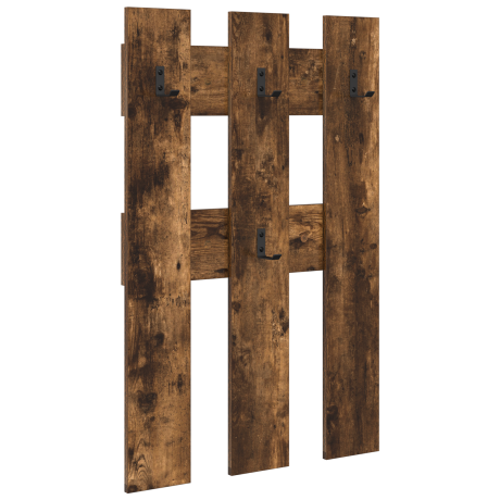 vidaXL Wandgemonteerde kapstok Gerookt eiken 65 x 3 x 100 cm afbeelding2 - 1