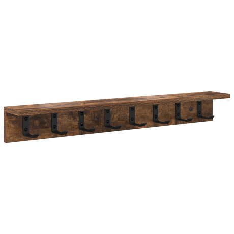 vidaXL Wandgemonteerde kapstok Gerookt eiken 80 x 10.5 x 10.5 cm afbeelding2 - 1