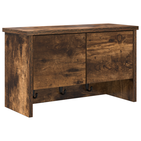 vidaXL Wandgemonteerde kapstok met plank Gerookt eiken 50 x 20 x 30 cm afbeelding2 - 1