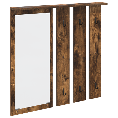 vidaXL Wandgemonteerde kapstok met plank Gerookt eiken 84 x 10 x 80 cm afbeelding2 - 1