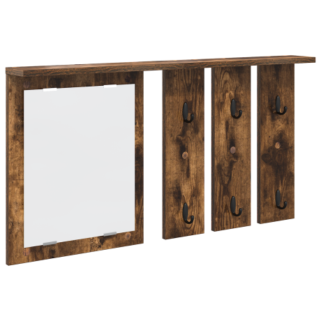 vidaXL Wandgemonteerde kapstok met plank Gerookt eiken 85 x 10 x 45 cm afbeelding2 - 1