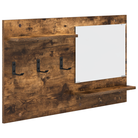 vidaXL Wandgemonteerde kapstok met plank Gerookt eiken 90 x 10 x 50 cm afbeelding2 - 1