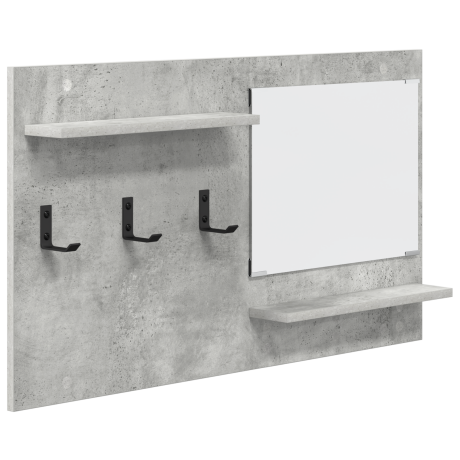 vidaXL Wandgemonteerde kapstok met plank met opslag met spiegel Beton grijs 90 x 10 x 50 cm afbeelding2 - 1