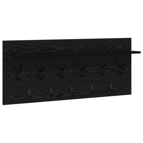 vidaXL Wandgemonteerde kapstok met plank met opslag Zwart eiken 100 x 40 x 12 cm afbeelding2 - 1