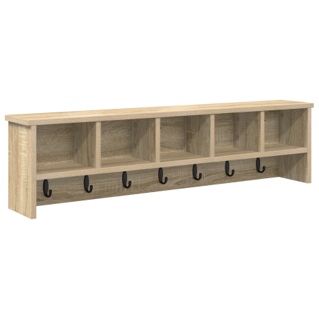 vidaXL Wandgemonteerde kapstok met plank Sonoma eiken 100 x 16 x 26 cm afbeelding2 - 1