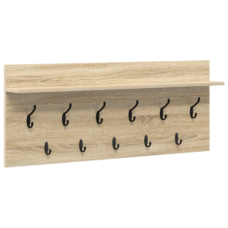 vidaXL Wandgemonteerde kapstok met plank Sonoma eiken 100 x 40 x 12 cm afbeelding2 - 1