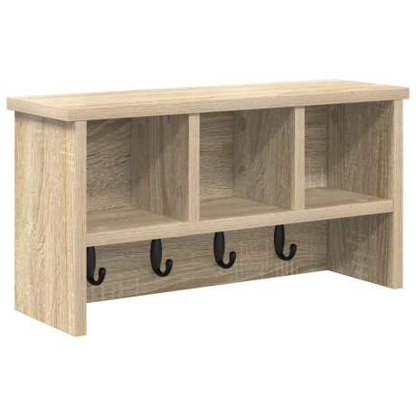 vidaXL Wandgemonteerde kapstok met plank Sonoma eiken 50 x 16 x 26 cm afbeelding2 - 1