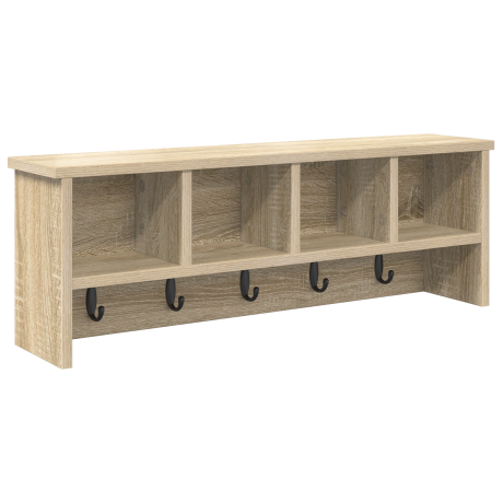 vidaXL Wandgemonteerde kapstok met plank Sonoma eiken 75 x 16 x 26 cm afbeelding2 - 1