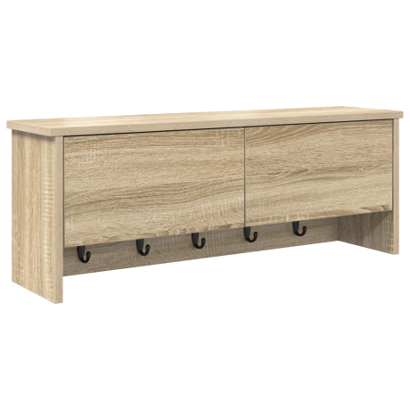 vidaXL Wandgemonteerde kapstok met plank Sonoma eiken 80 x 20 x 30 cm afbeelding2 - 1