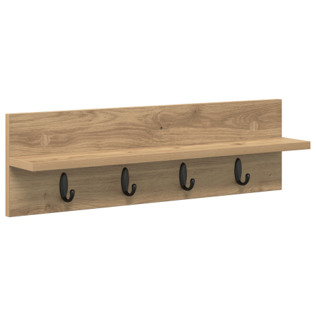 vidaXL Wandgemonteerde kapstok met plank Wandgemonteerd artisanaal eikenkleurig afbeelding2 - 1