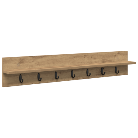 vidaXL Wandgemonteerde kapstok met plank Wandgemonteerd artisanaal eikenkleurig afbeelding2 - 1