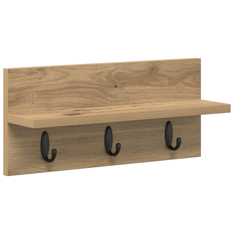 vidaXL Wandgemonteerde kapstok met plank Wandgemonteerd artisanaal eikenkleurig afbeelding2 - 1