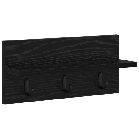 vidaXL Wandgemonteerde kapstok met plank Zwart eiken 40 x 10.5 x 18 cm afbeelding2 - 1