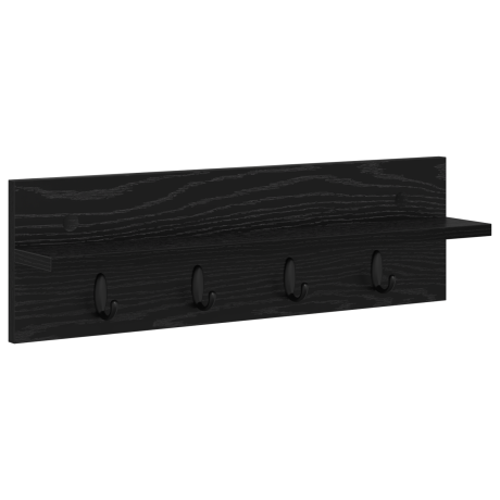 vidaXL Wandgemonteerde kapstok met plank Zwart eiken 60 x 10.5 x 18 cm afbeelding2 - 1