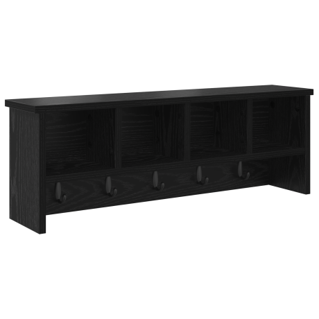 vidaXL Wandgemonteerde kapstok met plank Zwart eiken 75 x 16 x 26 cm afbeelding2 - 1