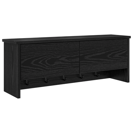 vidaXL Wandgemonteerde kapstok met plank Zwart eiken 80 x 20 x 30 cm afbeelding2 - 1