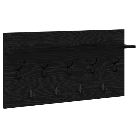 vidaXL Wandgemonteerde kapstok met plank Zwart eiken 80 x 40 x 12 cm afbeelding2 - 1