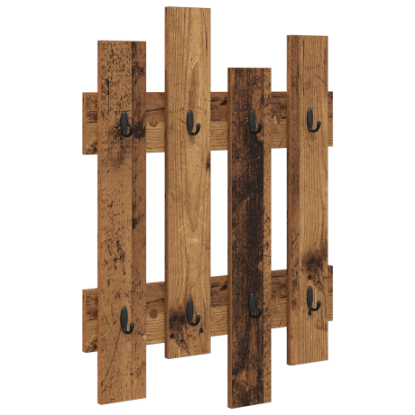 vidaXL Wandgemonteerde kapstok Oud hout 60 x 3 x 82 cm Bewerkt hout afbeelding2 - 1