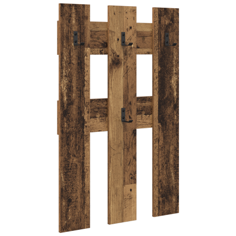 vidaXL Wandgemonteerde kapstok Oud hout 65 x 3 x 100 cm Bewerkt hout afbeelding2 - 1