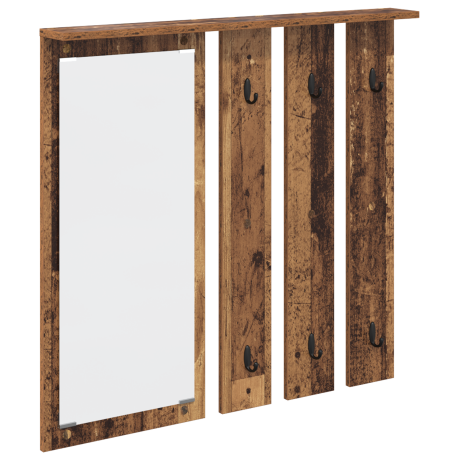 vidaXL Wandgemonteerde kapstok Oud hout 84 x 10 x 80 cm Bewerkt hout afbeelding2 - 1