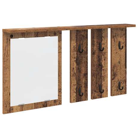 vidaXL Wandgemonteerde kapstok Oud hout 85 x 10 x 45 cm Bewerkt hout afbeelding2 - 1