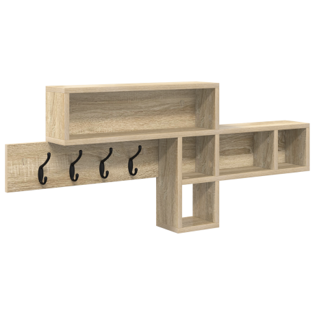 vidaXL Wandgemonteerde kapstok Sonoma eiken 100 x 12 x 43.5 cm afbeelding2 - 1