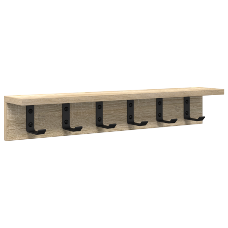 vidaXL Wandgemonteerde kapstok Sonoma eiken 60 x 10.5 x 10.5 cm afbeelding2 - 1