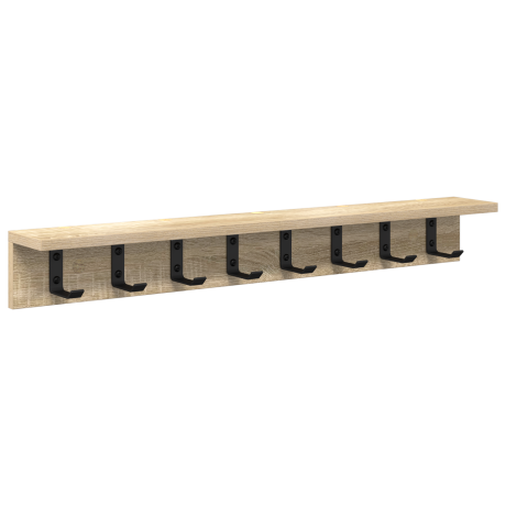 vidaXL Wandgemonteerde kapstok Sonoma eiken 80 x 10.5 x 10.5 cm afbeelding2 - 1