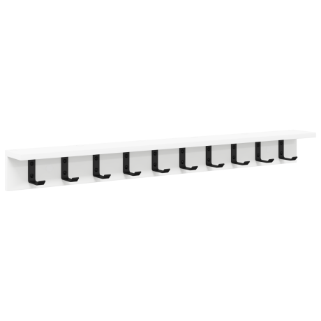vidaXL Wandgemonteerde kapstok Wit 100 x 10.5 x 10.5 cm Bewerkt hout afbeelding2 - 1