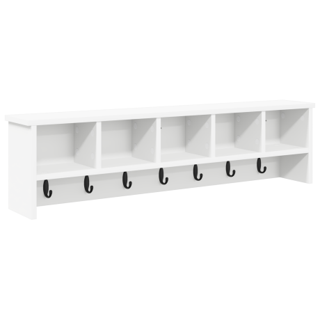 vidaXL Wandgemonteerde kapstok Wit 100 x 16 x 26 cm Bewerkt hout afbeelding2 - 1