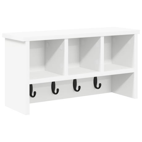 vidaXL Wandgemonteerde kapstok Wit 50 x 16 x 26 cm Bewerkt hout afbeelding2 - 1