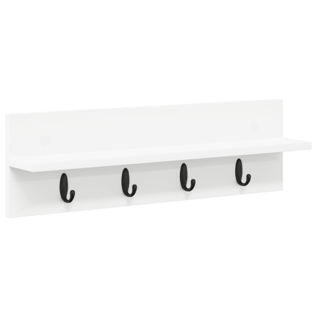 vidaXL Wandgemonteerde kapstok Wit 60 x 10.5 x 18 cm Bewerkt hout afbeelding2 - 1