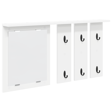 vidaXL Wandgemonteerde kapstok Wit 85 x 10 x 45 cm Bewerkt hout afbeelding2 - 1