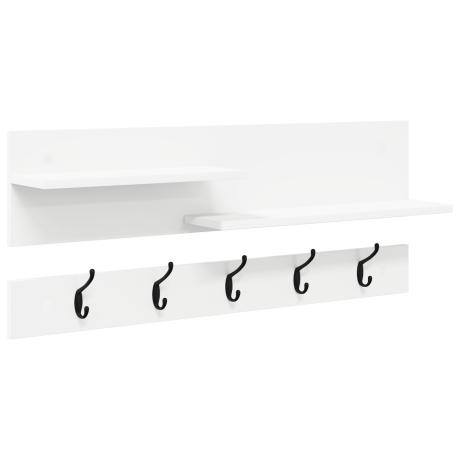 vidaXL Wandgemonteerde kapstok Wit 90 x 15 x 36 cm Bewerkt hout afbeelding2 - 1